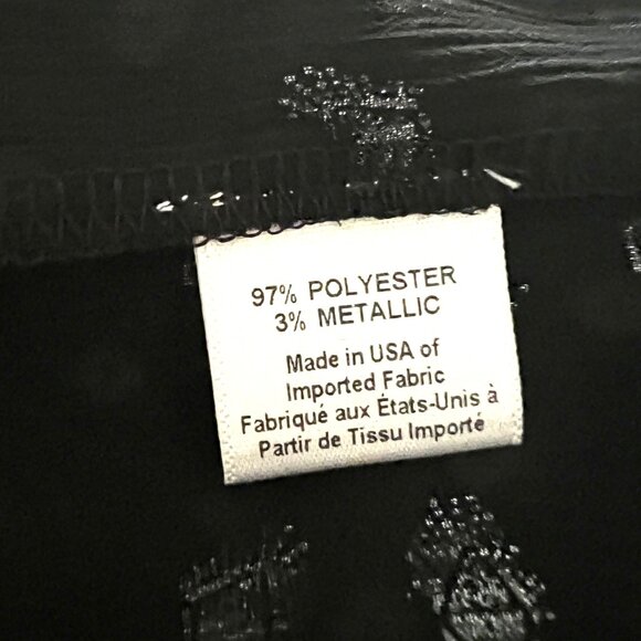 MISA Los Angeles “Gracie” Black Sheer Metallic Diamond Clip Dot Top – NWT Size X - Picture 10 of 14
